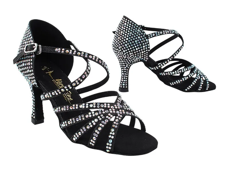 1613Bling Black Glitter Satin
