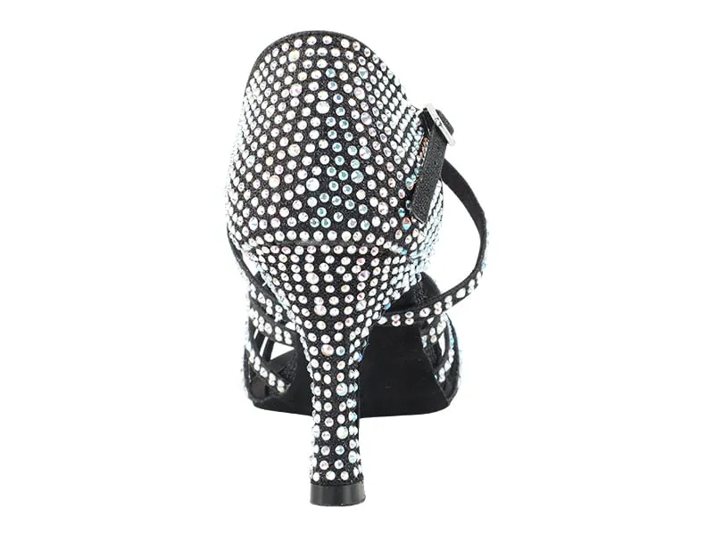 1613Bling Black Glitter Satin