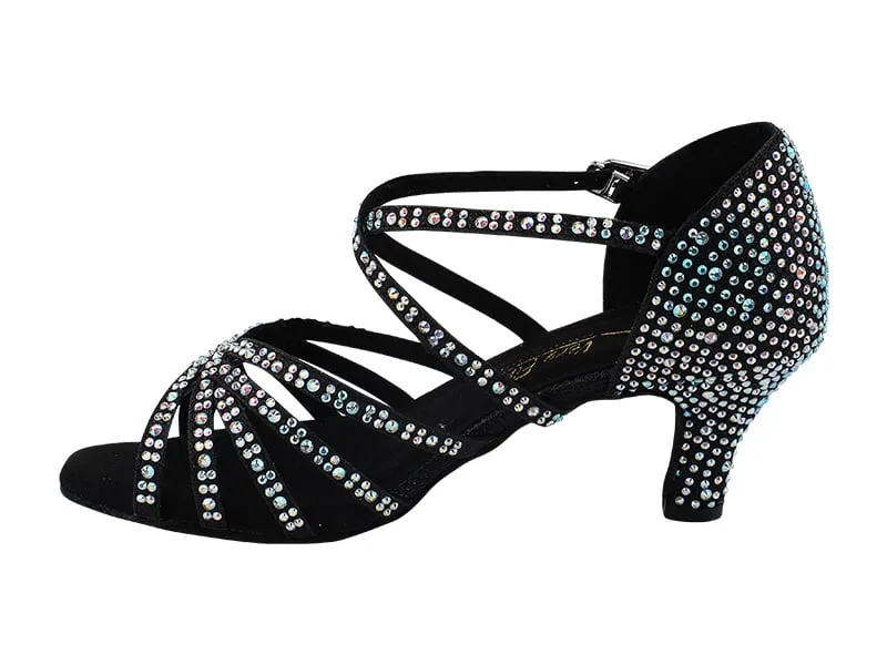 1613Bling Black Glitter Satin