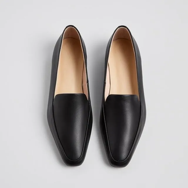 2020 superstar genuine leather slip on square toe loafers solid women flats spring sweet concise mature brand driving shoes L05