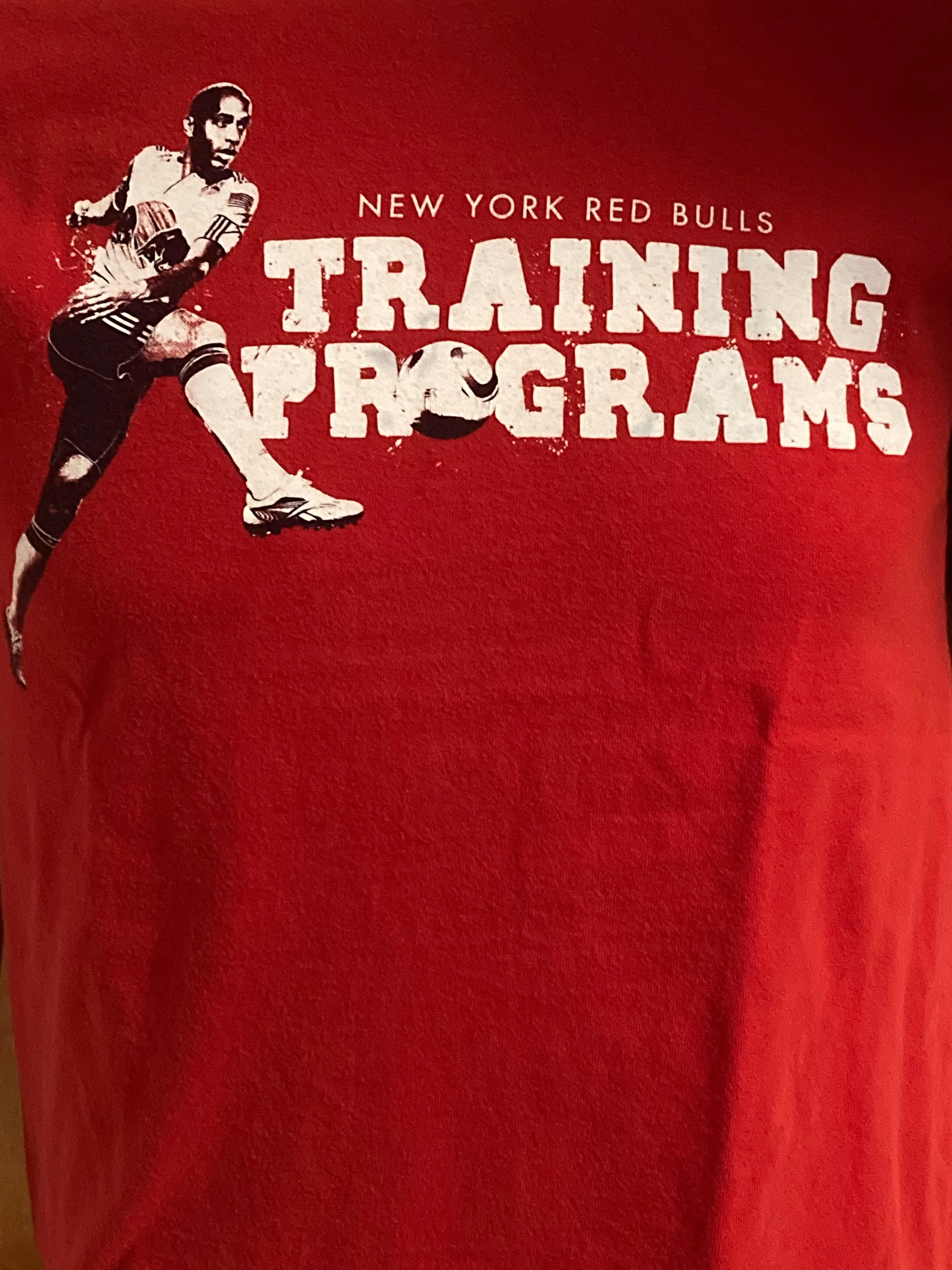ADIDAS "NY RED BULLS" TRAINING PROGRAMS Graphic Print Adult S Small SM Red T-Shirt Tee Shirt