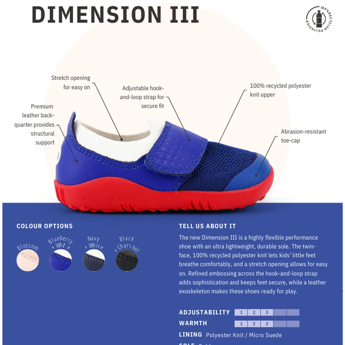 Bobux Step Up SU Dimension III Blueberry First Walker CLEARANCE Not Returnable