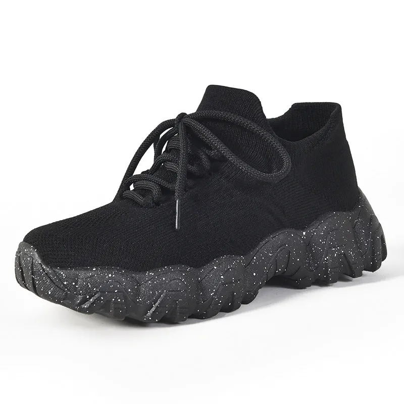 Breathable Mesh Lace-Up Sports Sneakers