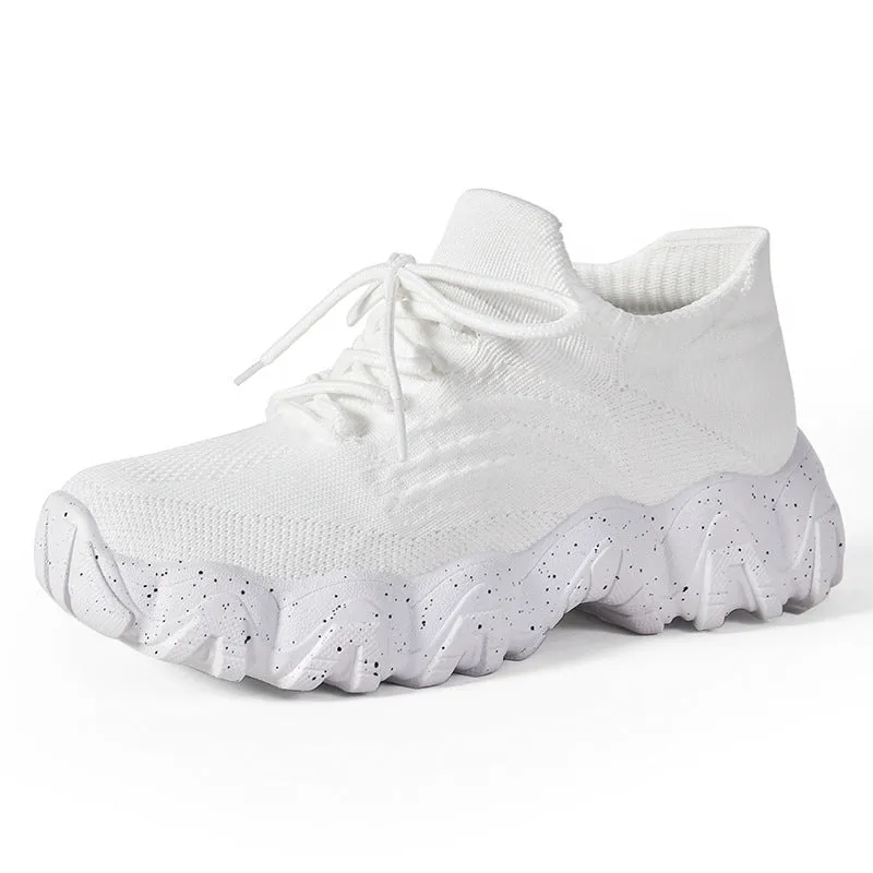 Breathable Mesh Lace-Up Sports Sneakers