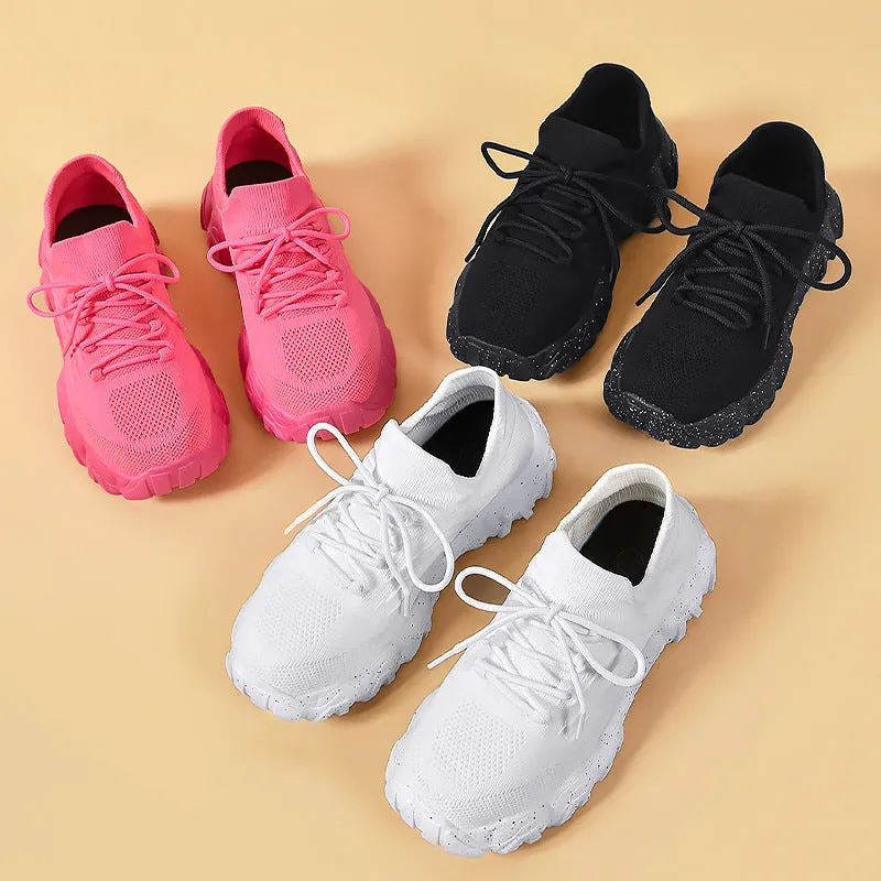 Breathable Mesh Lace-Up Sports Sneakers