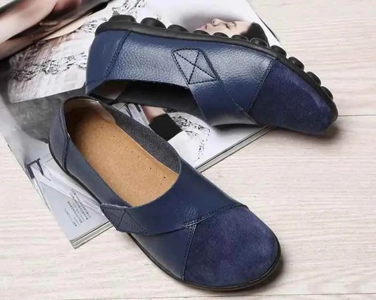 Candy Leather Flats Loafers Women's Casual Shoes #999