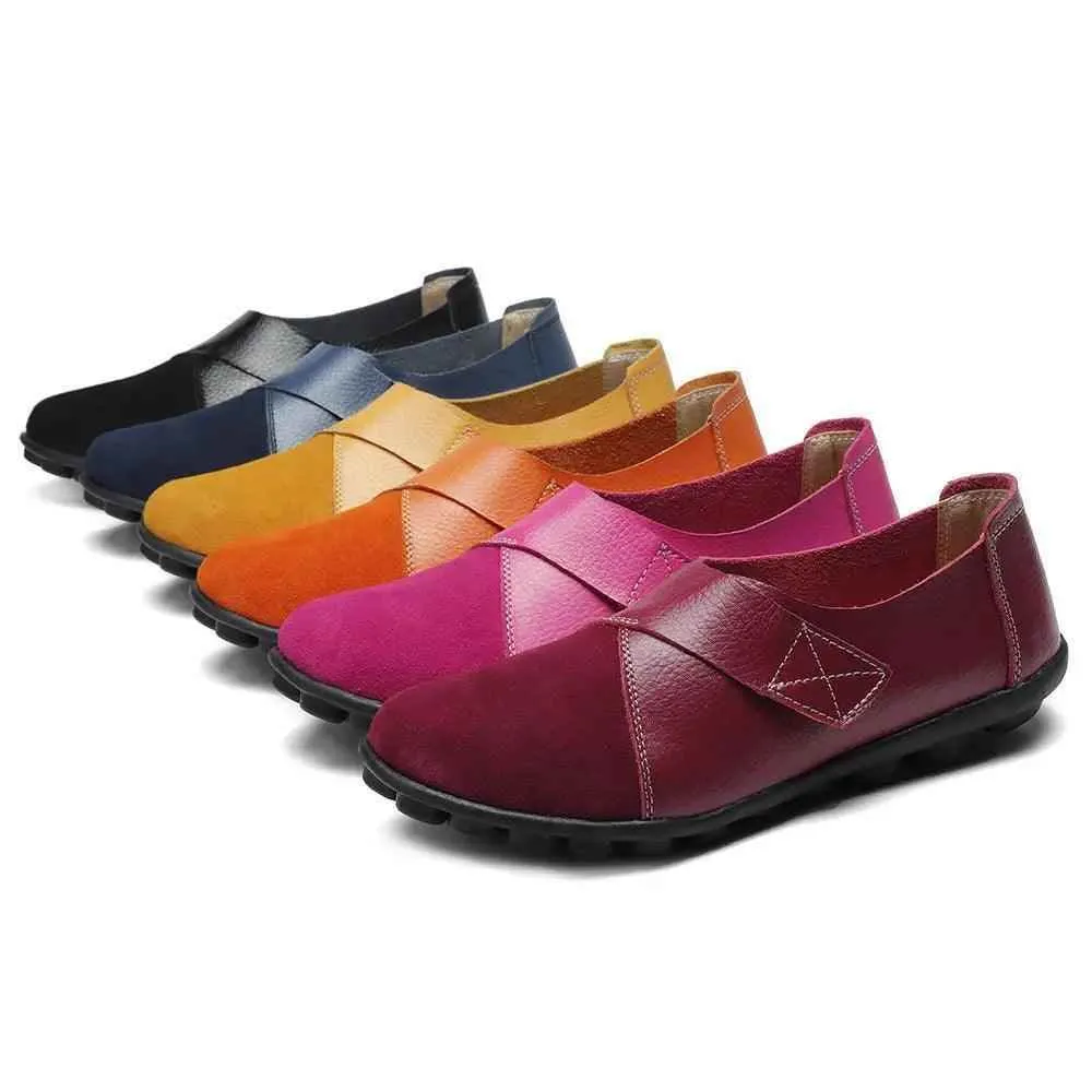 Candy Leather Flats Loafers Women's Casual Shoes #999