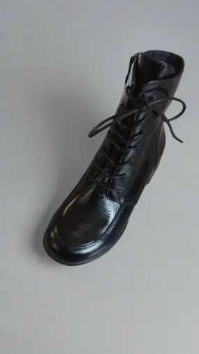 Caprice Black Patent Leather Ankle Boot