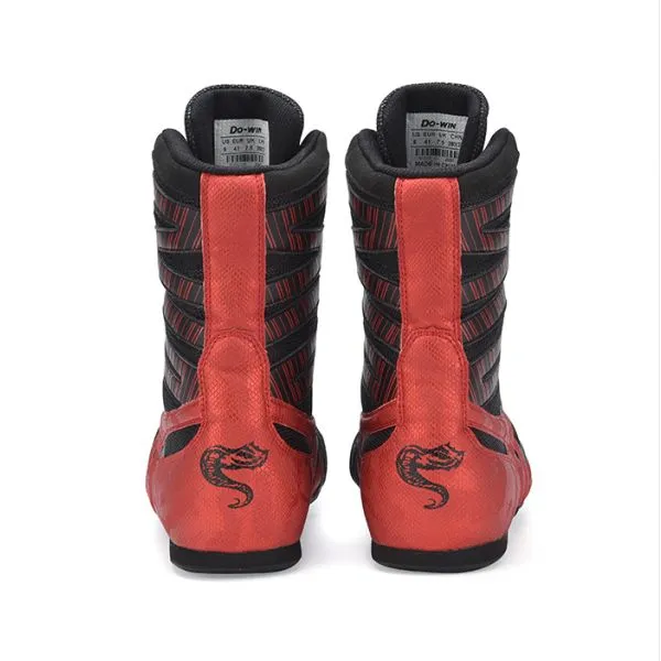 Do-win High Barrel Professional Boxing Training Shoes - Red/Black