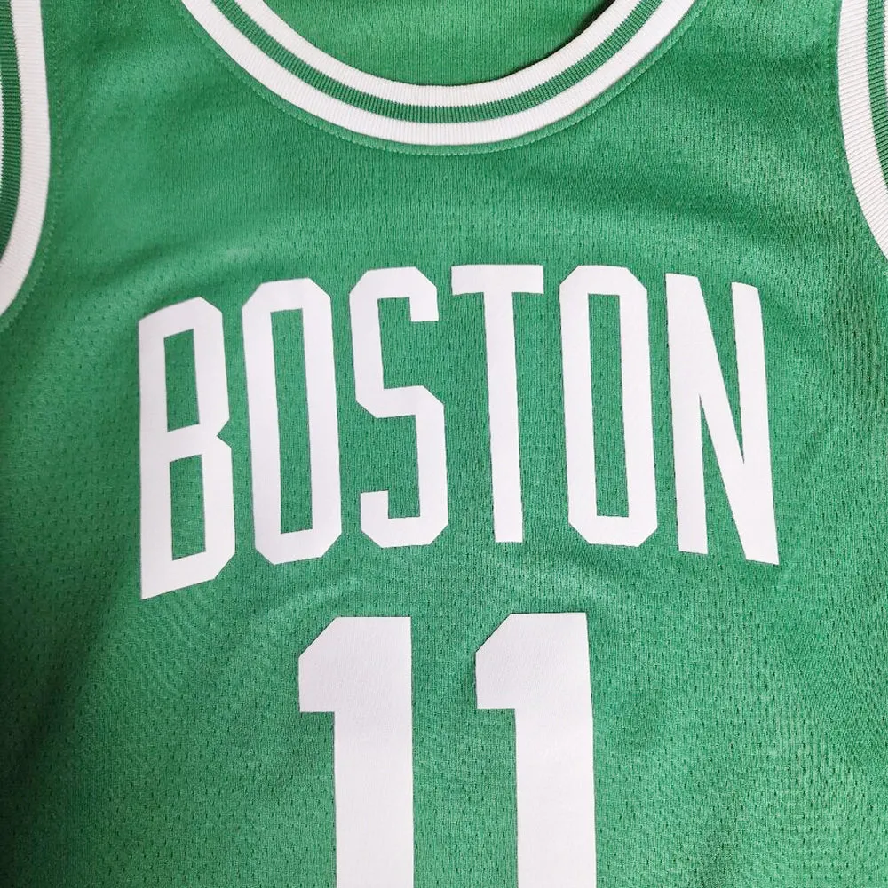 Kids Boston Basketball Jersey No.11 Green Bball Shorts and Shirt Kits for Boys Girls