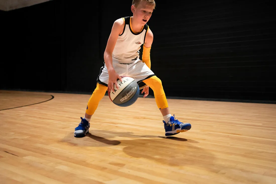 Kids' Intermediate Basketball Shoes SS500M - White/NBA Golden State Warriors