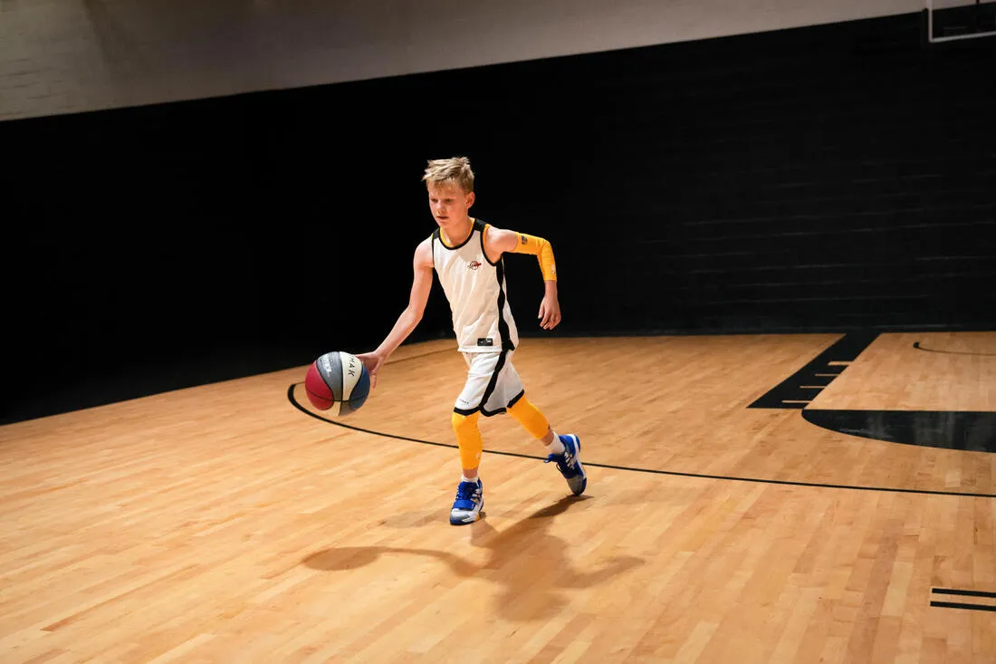 Kids' Intermediate Basketball Shoes SS500M - White/NBA Golden State Warriors