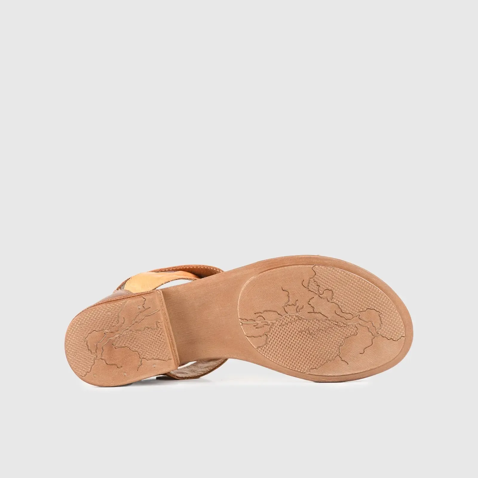 Leather Flat Comfort Sandals Beige 8548