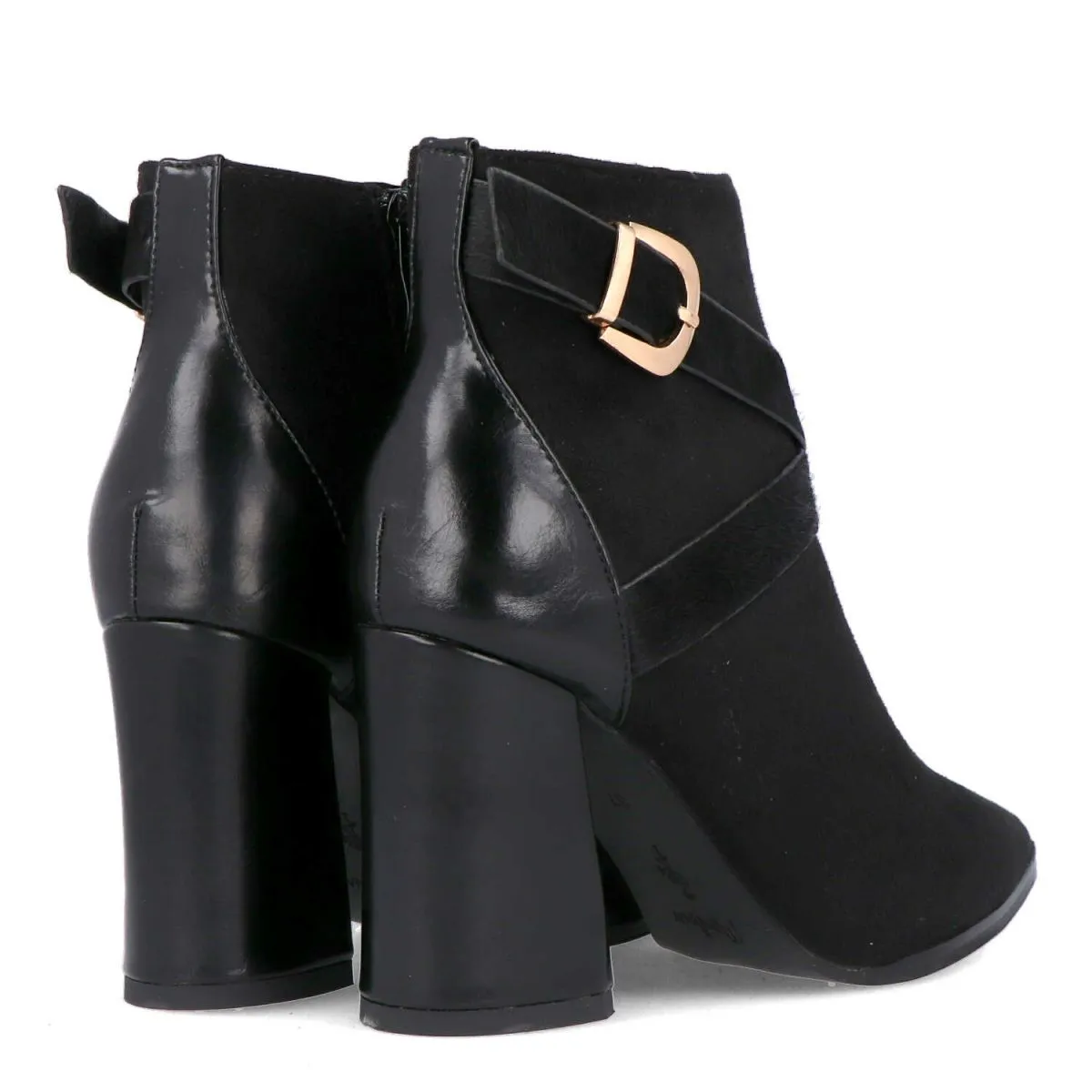 MB 20796 Black Suede & Leather Ankle Boots