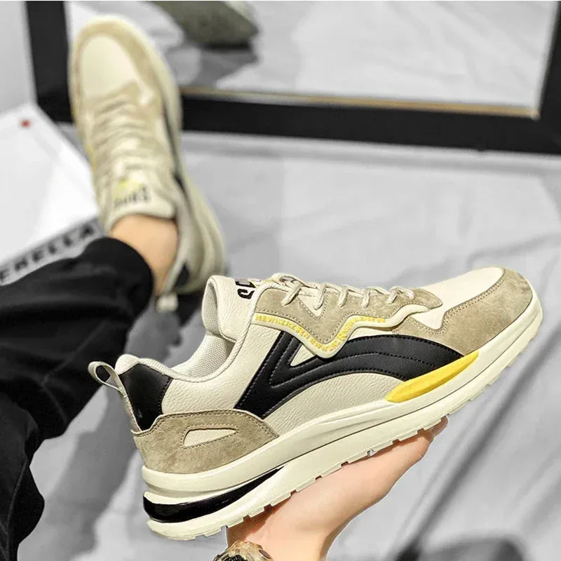 Men’s Breathable Fashion Sneakers – Lightweight Lace-Up Casual Sports Shoes for Outdoor Running