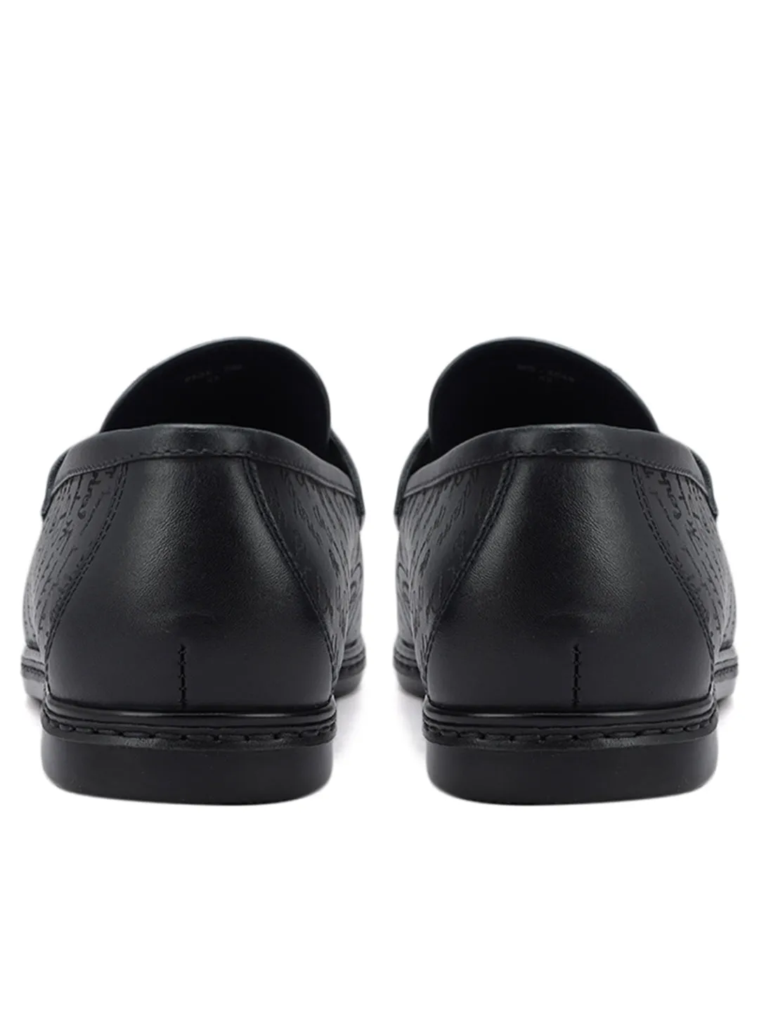 Navy Signato Leather Loafers