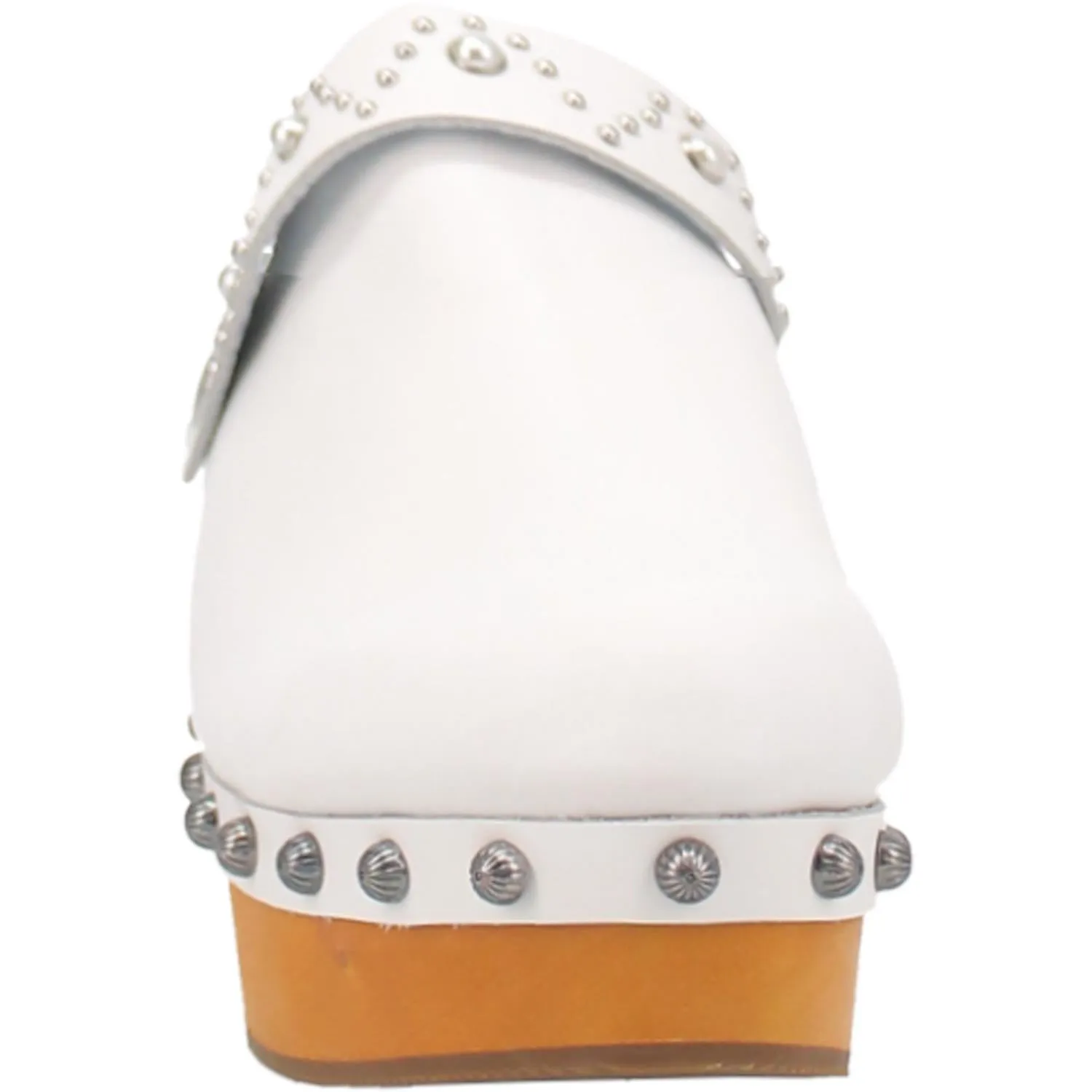 Online Exclusive | Dingo | Deadwood Leather Clog Heels in White **PREORDER