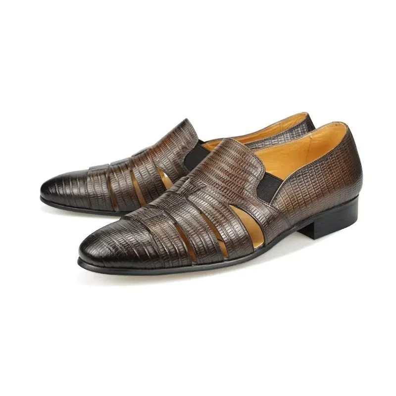 Opulessa Crocodile Slip Shoes