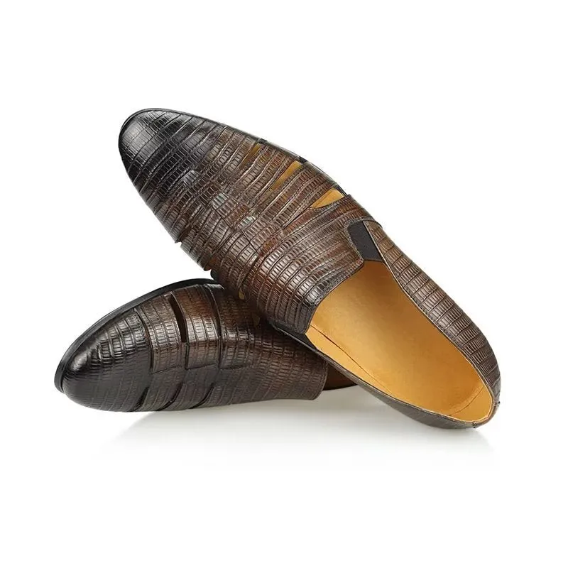 Opulessa Crocodile Slip Shoes