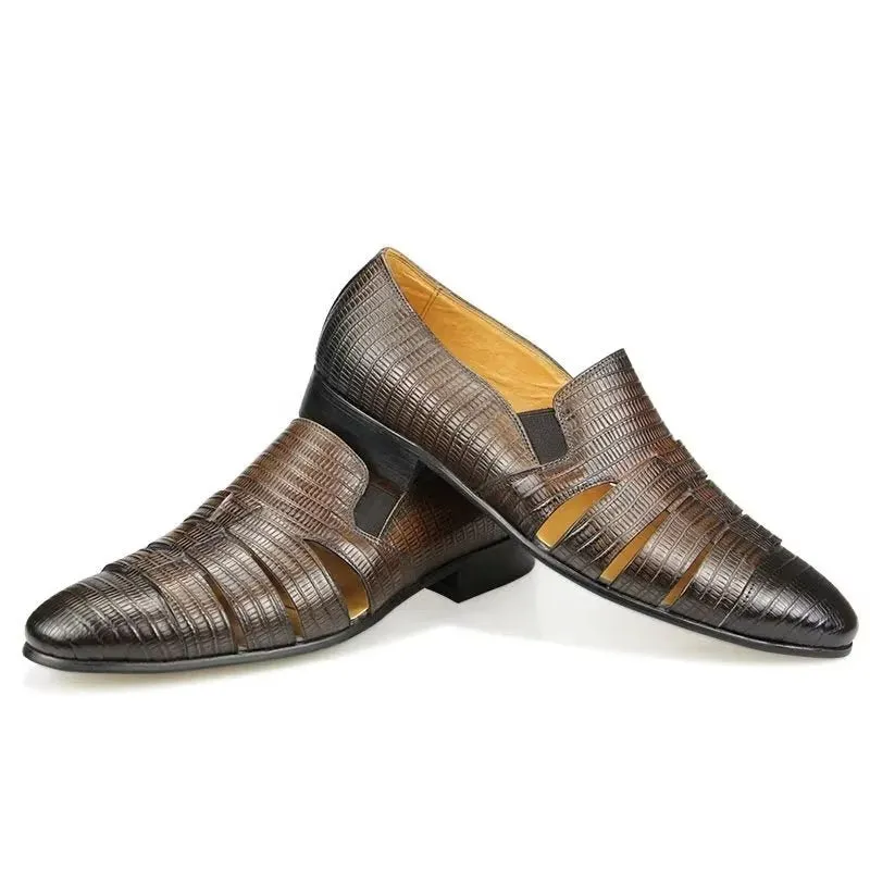 Opulessa Crocodile Slip Shoes