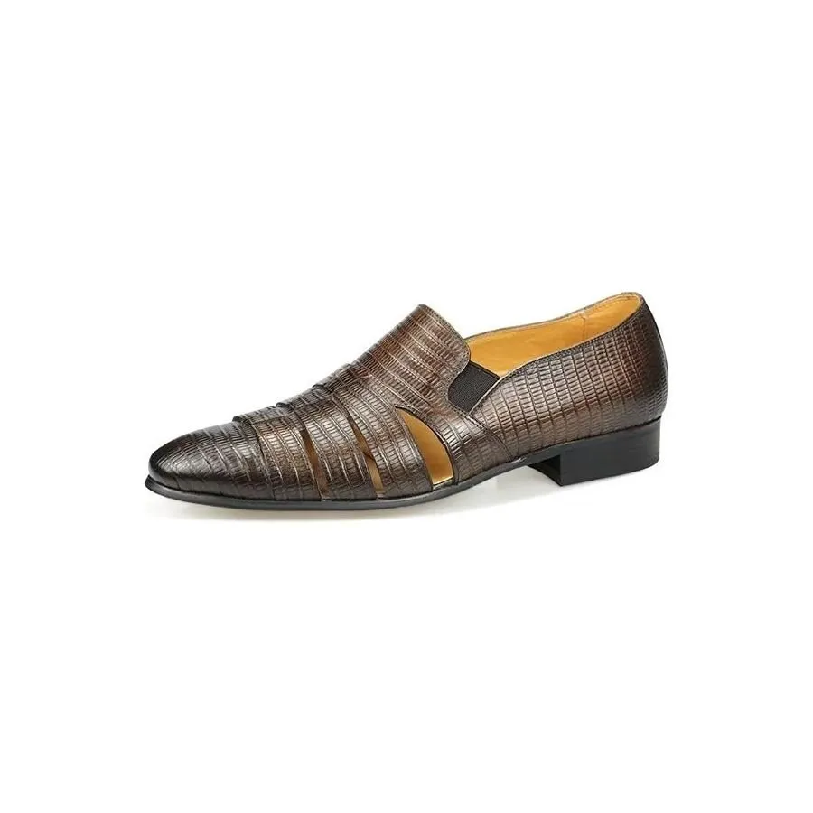 Opulessa Crocodile Slip Shoes