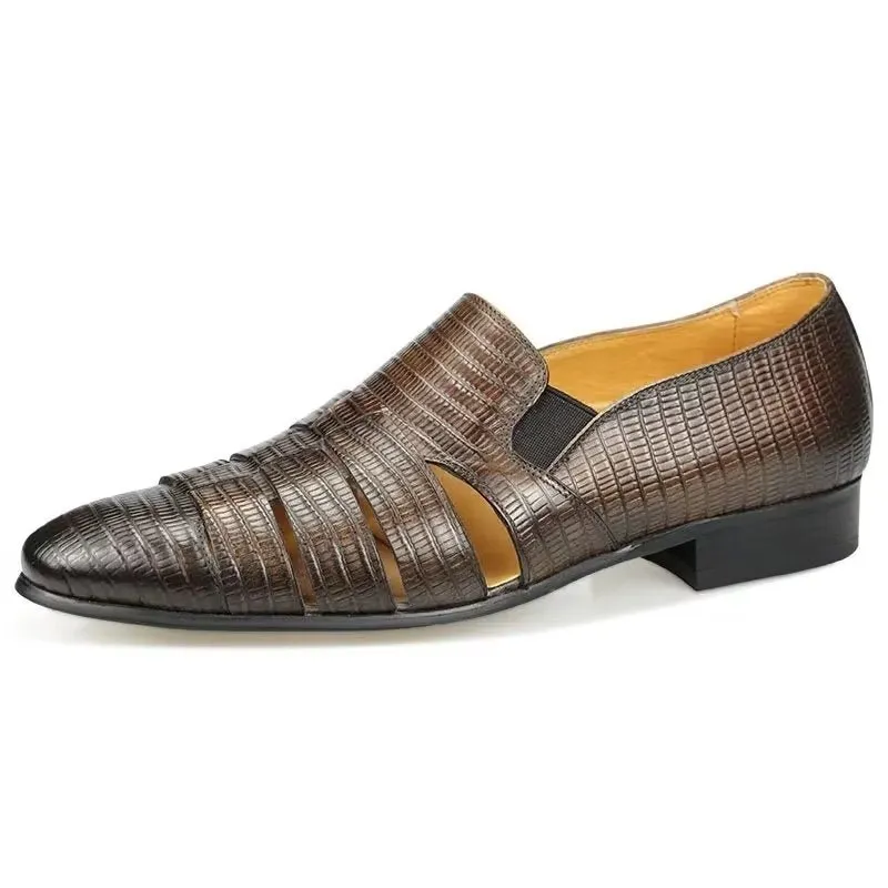 Opulessa Crocodile Slip Shoes
