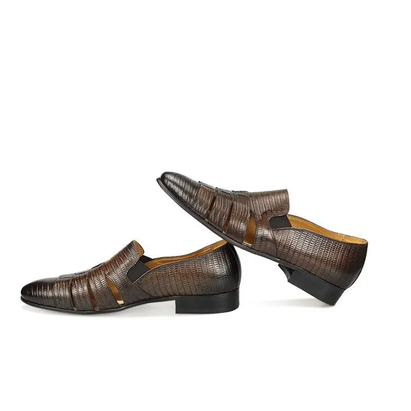 Opulessa Crocodile Slip Shoes