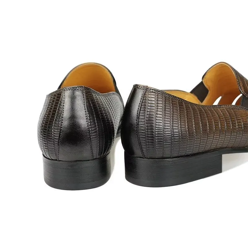 Opulessa Crocodile Slip Shoes