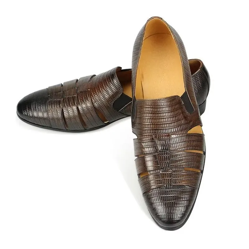Opulessa Crocodile Slip Shoes