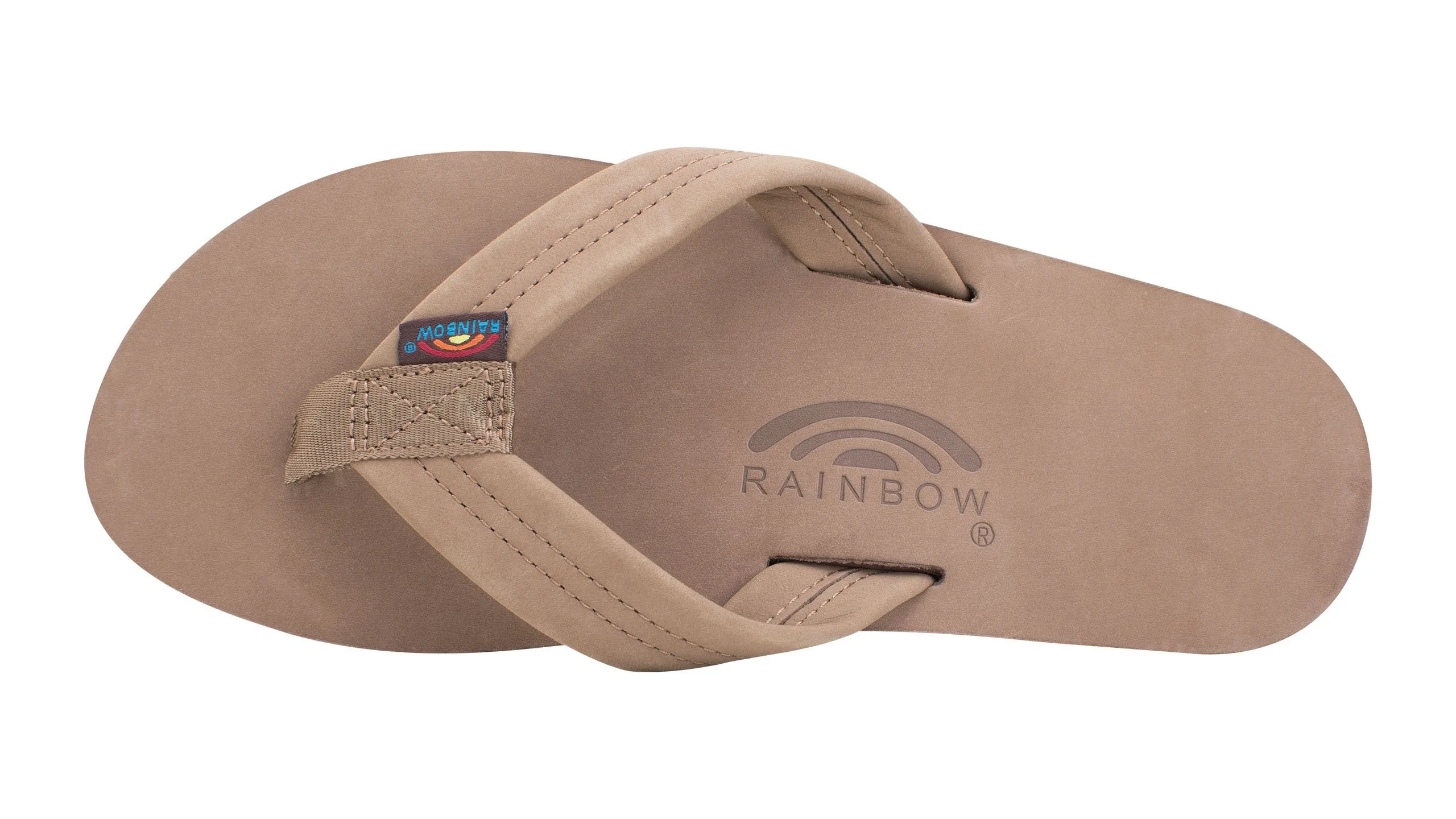 Rainbow Men's Single Layer 1" Strap Sandal-Dark Brown