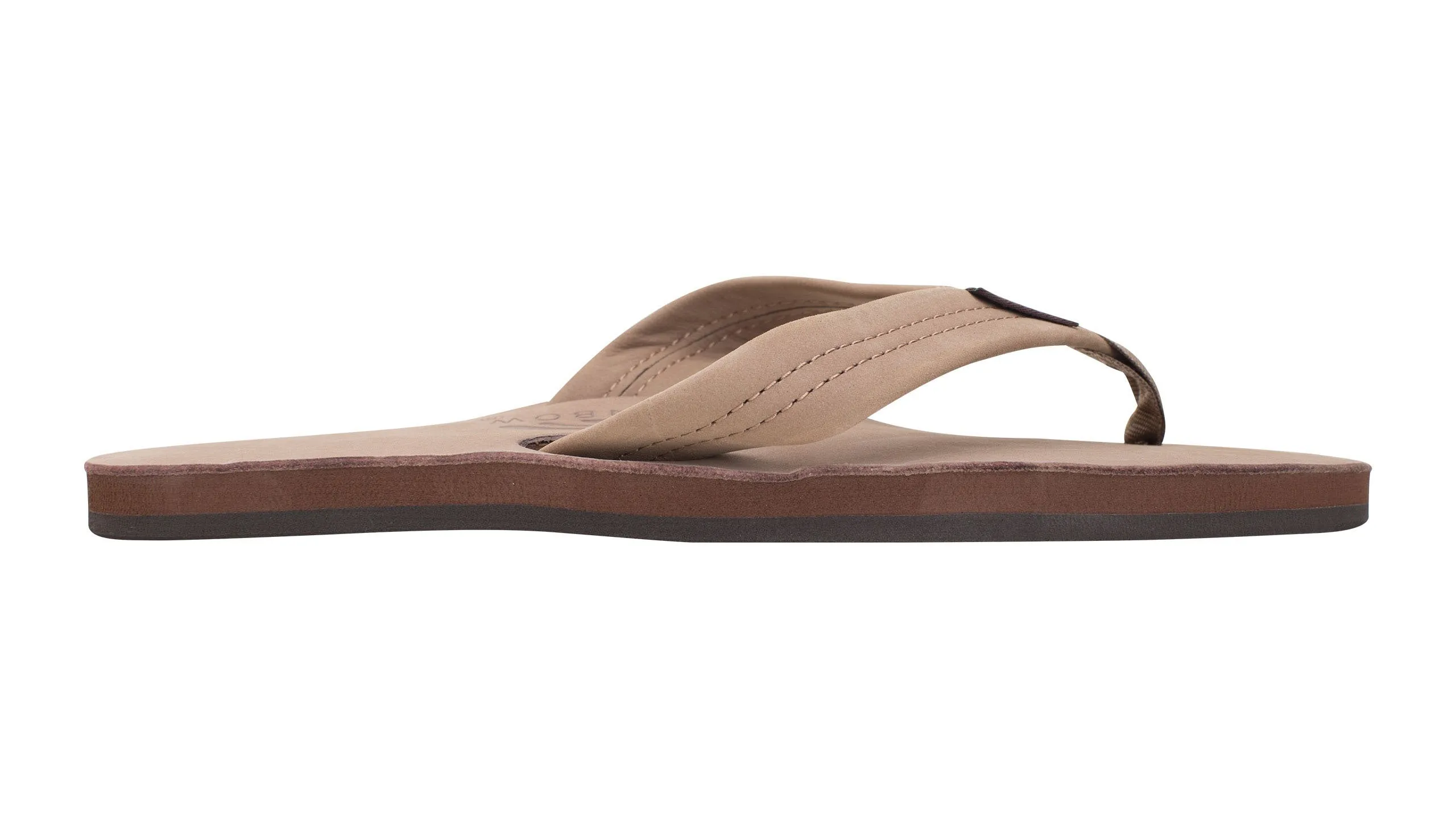 Rainbow Men's Single Layer 1" Strap Sandal-Dark Brown