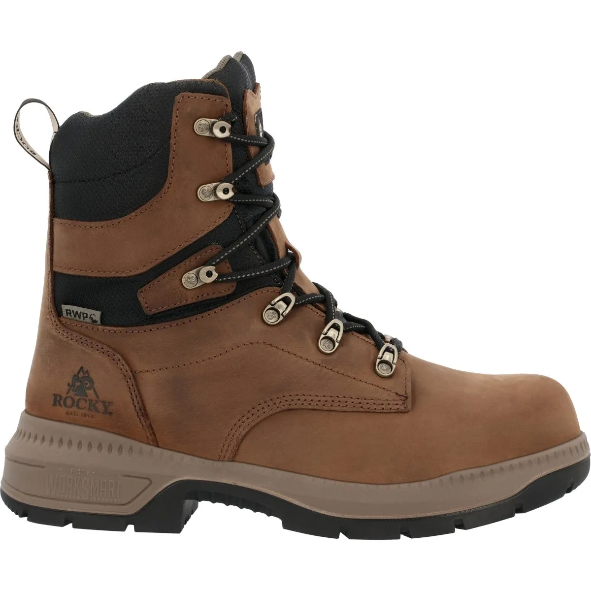 Rocky Worksmart Men's 8” Composite Toe Internal MET Guard Work Boots Rkk0482 In Brown