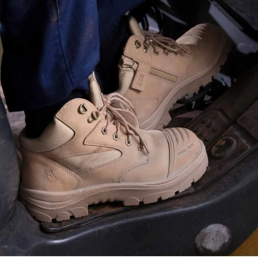 Steel Blue Mens Work Boots Parkes Zip Scuff S3 - SAND