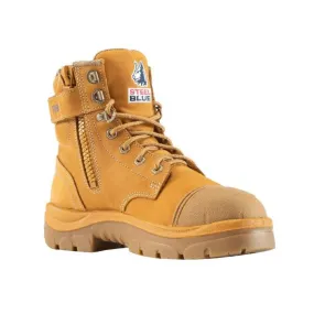 Steel Blue Wheat Ladies Argyle Zip Sided Lace Up Steel Toe Cap Safety Boot With Scuff Cap (512709) (Pre-Order)