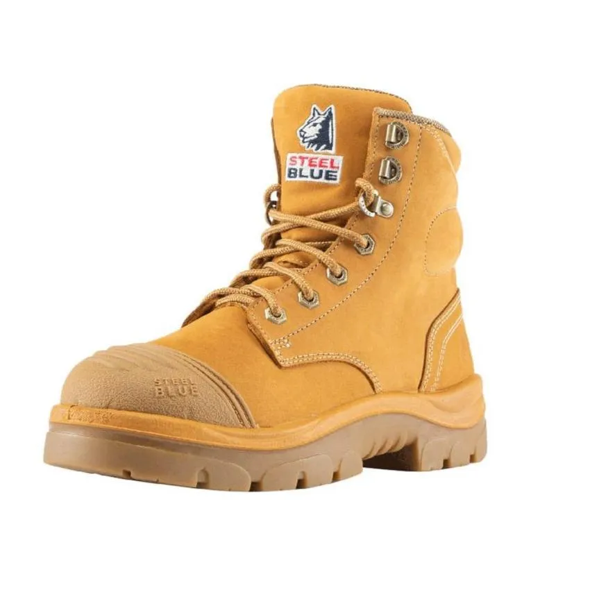 Steel Blue Wheat Ladies Argyle Zip Sided Lace Up Steel Toe Cap Safety Boot With Scuff Cap (512709) (Pre-Order)