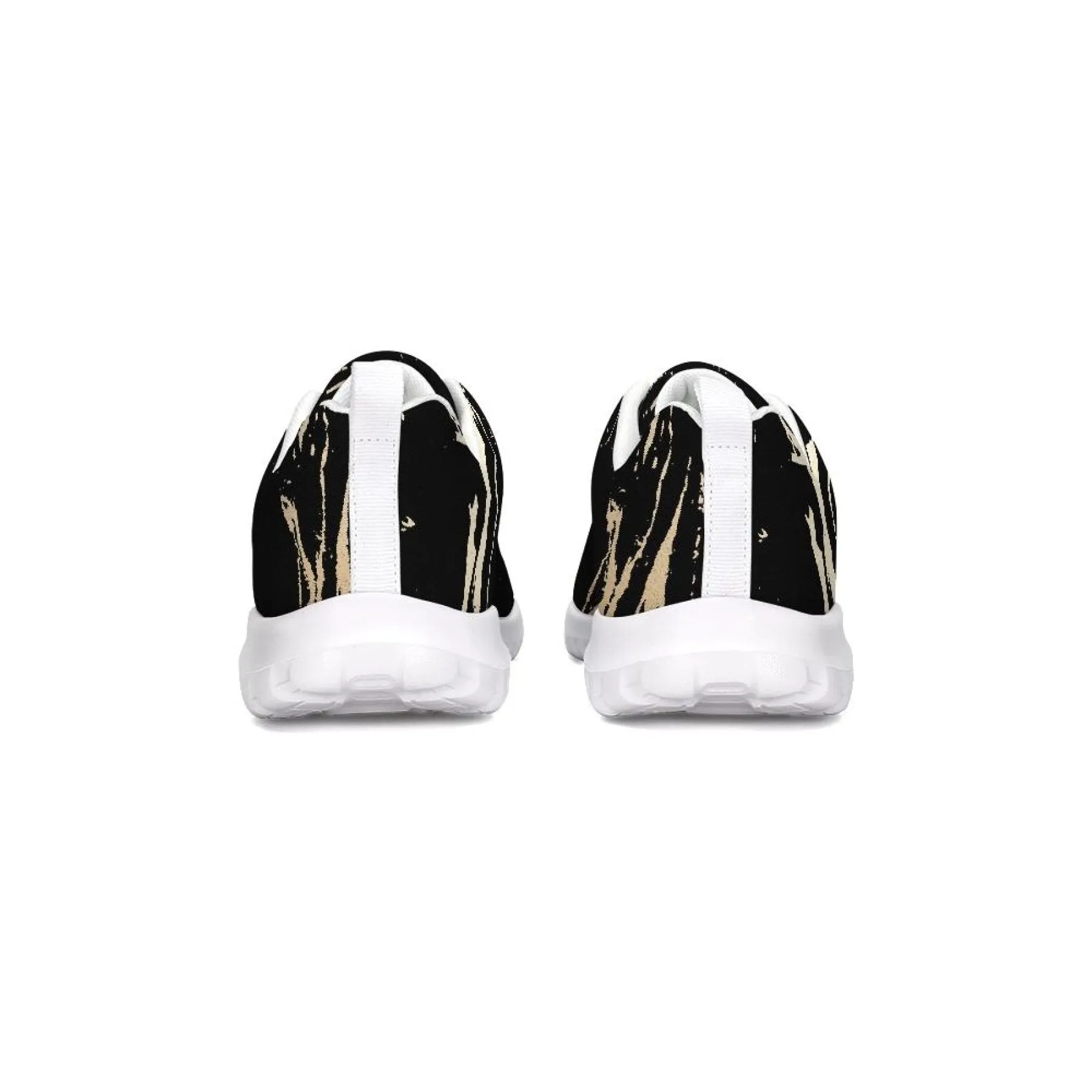 Uniquely You Womens Sneakers - Black and Gold Swirl Style Canvas Sports Shoes / Running by inQue.Style