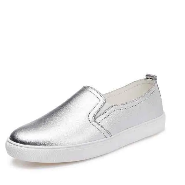 Women's Casual Shoes Leather Vulcanized Flats Loafers #LLX-6688