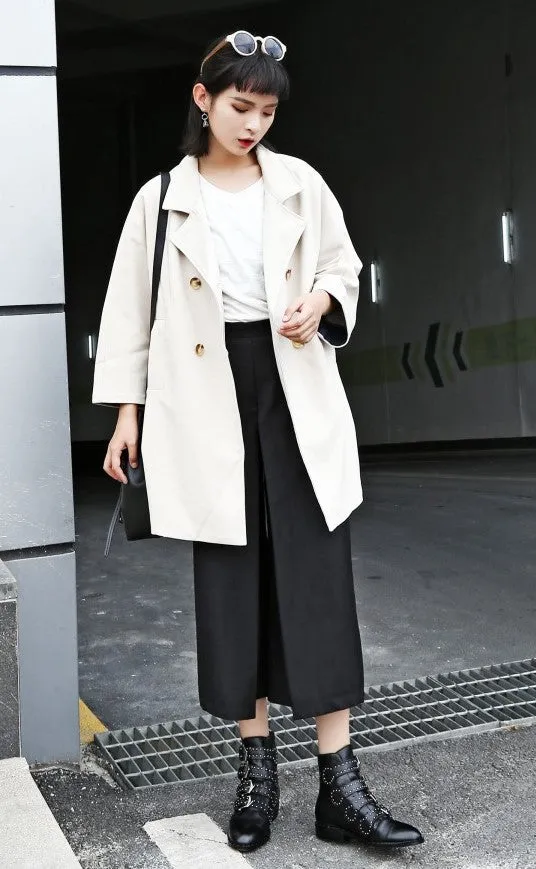 Women's Winter PU Leather Ankle Boots With Decorative Buckles